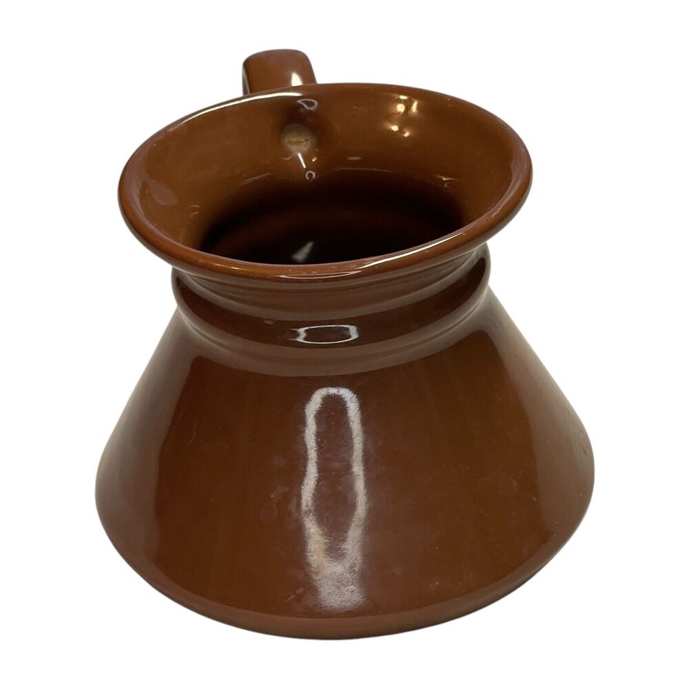 Brown Handmade Ceramic Pottery Handle Round Hot or Cold Coffee/Tea Cup 4" Tall - Picture 4 of 7